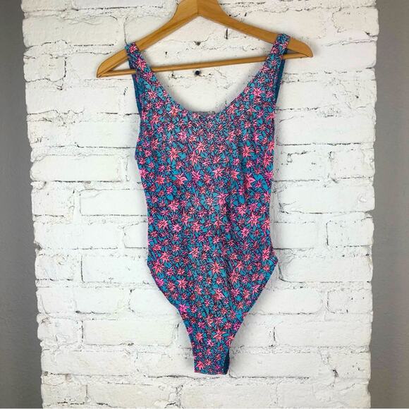 Vintage 90’s Y2K Solar Tan Thru Palm Tree Swimsuit - Picture 1 of 9